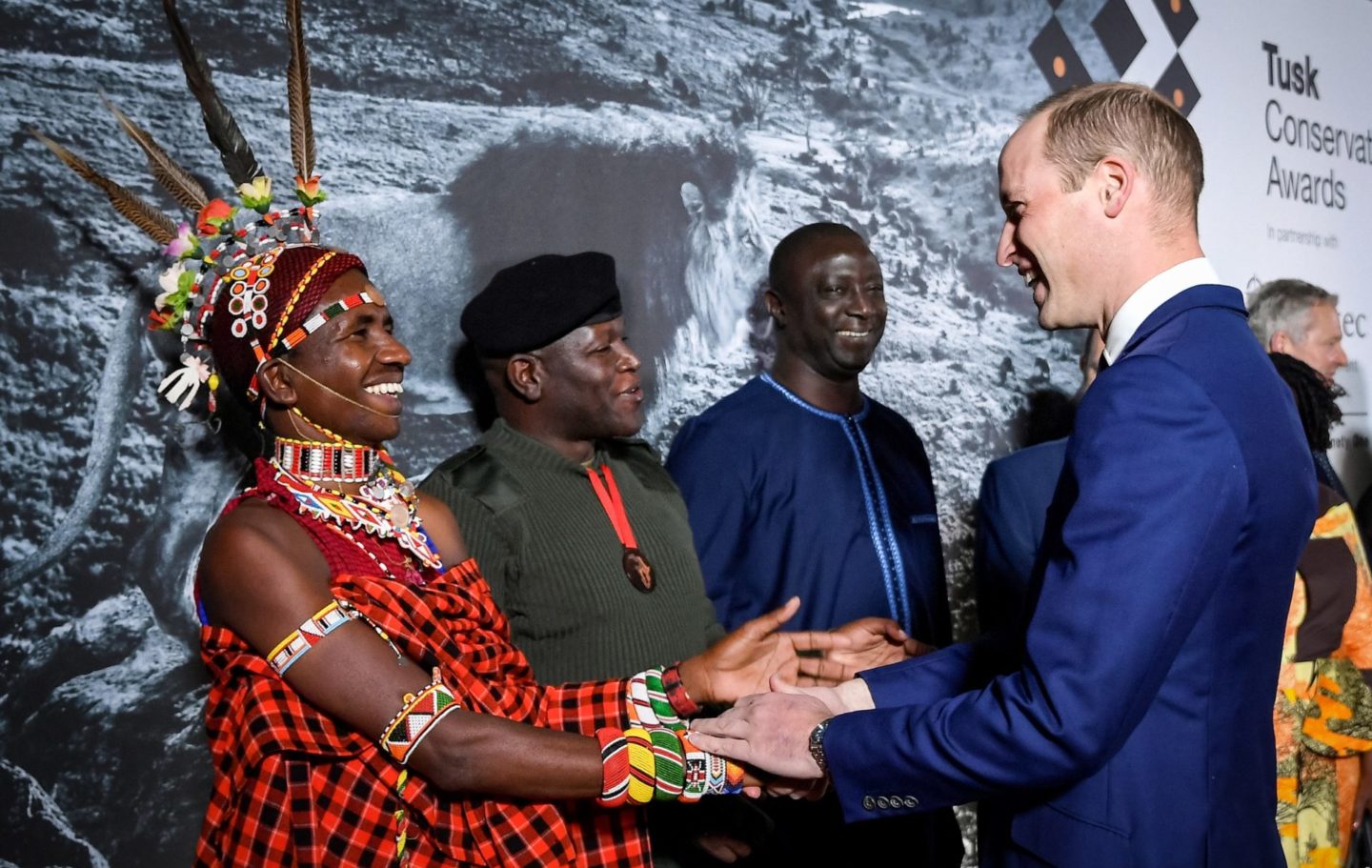 HRH The Duke of Cambridge greets the 2019 Tusk Conservation Awards Finalists