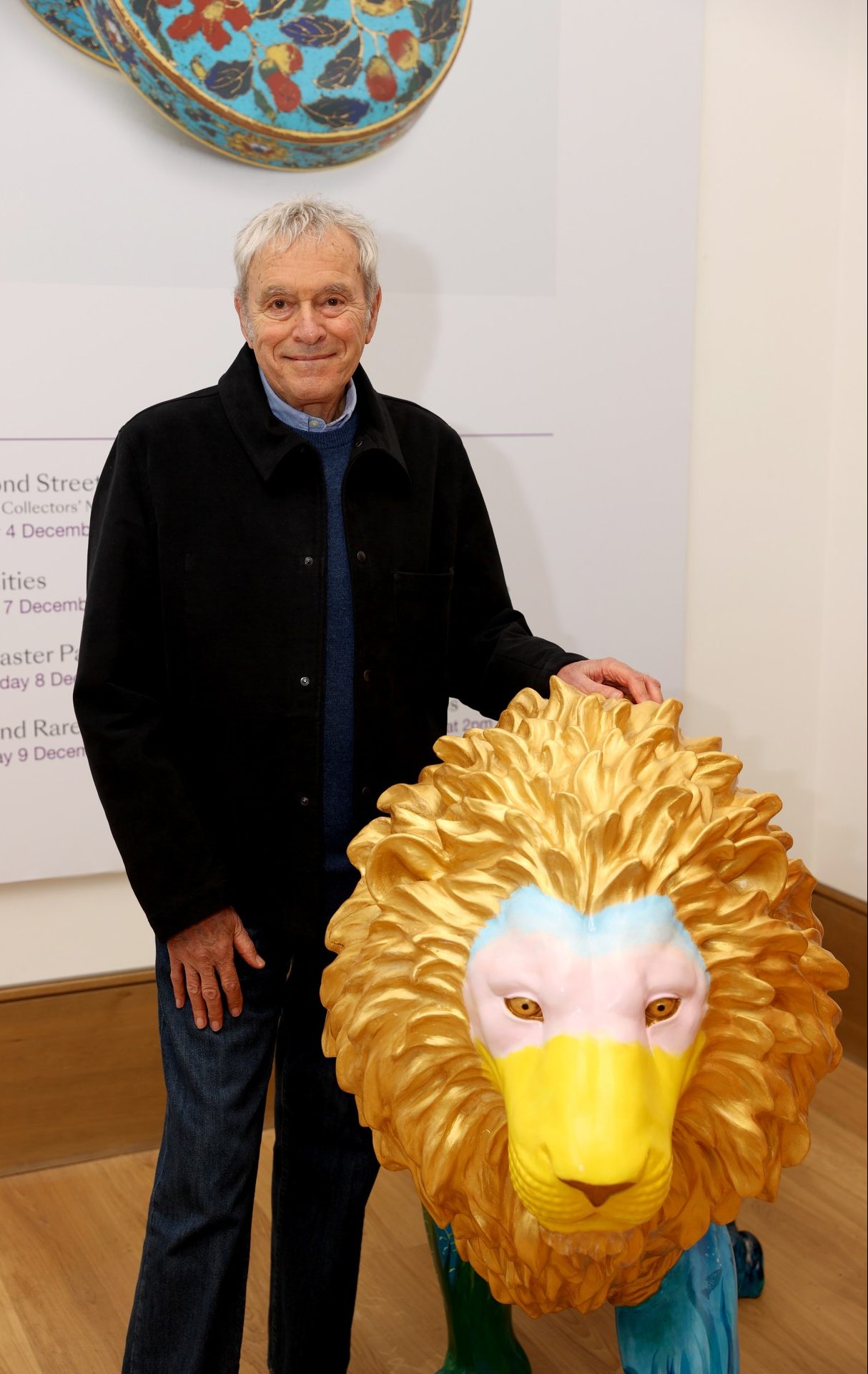 Author & Illustrator Michael Foreman with his lion (Photo by Chris Jackson/Getty Images for Tusk Trust)