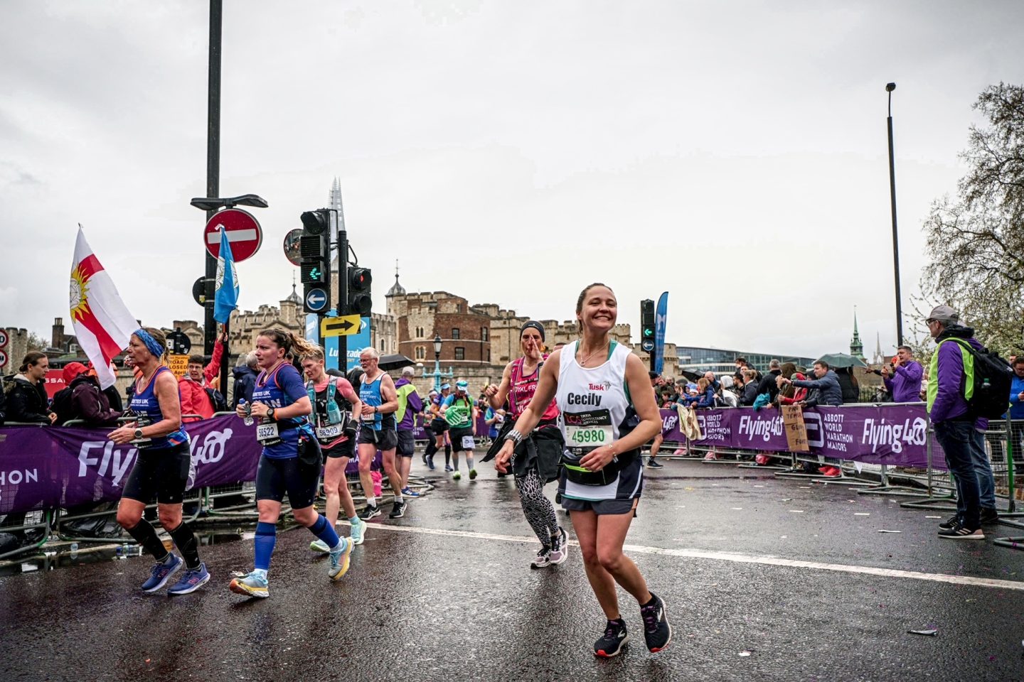 Cecily Martin running in the London Marathon for Tusk