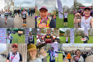 Collage of Tusk London Marathon Runners 2023. 