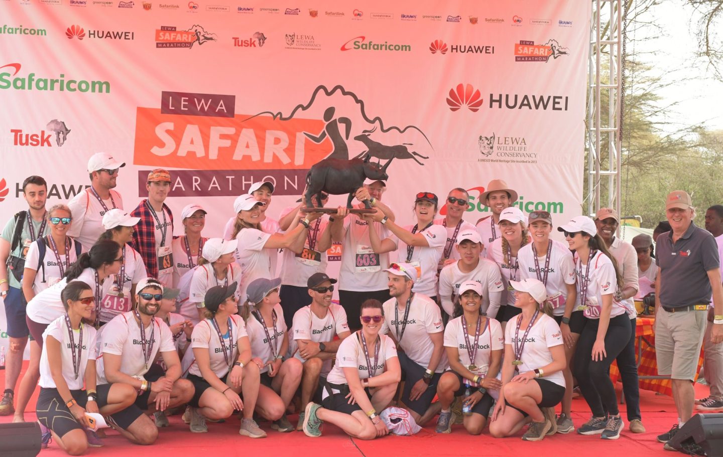 BlackRock Team win top fundraising cup at the Lewa Safari Marathon 2023